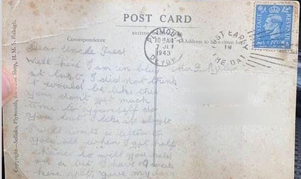 D-Day hero Bill Caldwell mailed a postcard to his uncle Fred in 1943 but it never arrived D-Day hero Bill Caldwell mailed a postcard to his uncle Fred in 1943 but it never arrived