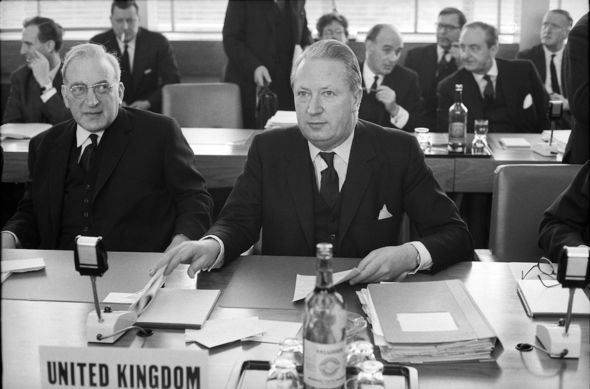 EFTA latest: Heath pictured at the EFTA conference in Geneva in 1964