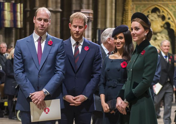 Harry and Meghan with William and Kate at Westminster Abbey in 2018 Harry and Meghan with William and Kate at Westminster Abbey in 2018
