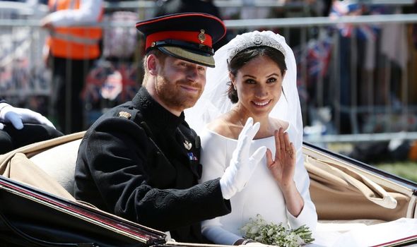 Meghan Markle and Prince Harry on their wedding day Meghan Markle and Prince Harry on their wedding day
