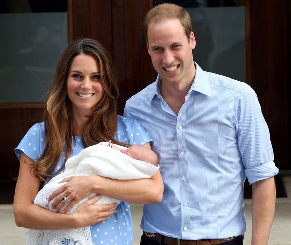 Royal birth: Kate and William with George outside St Mary's Hospital in 2013 Royal birth: Kate and William with George outside St Mary's Hospital in 2013