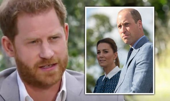 prince harry speaking to oprah with kate and william looking on
