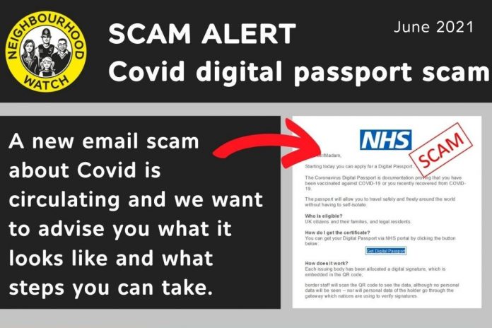 NHS: Covid vaccine passport email is a scam (Police)